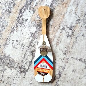 NEW 16 Inch Paddle/Oar Shaped Bottle Opener Blue and Red Stripes